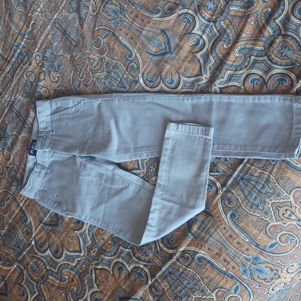 The Children Place Chino pants,size 6 SLIM, color light grey